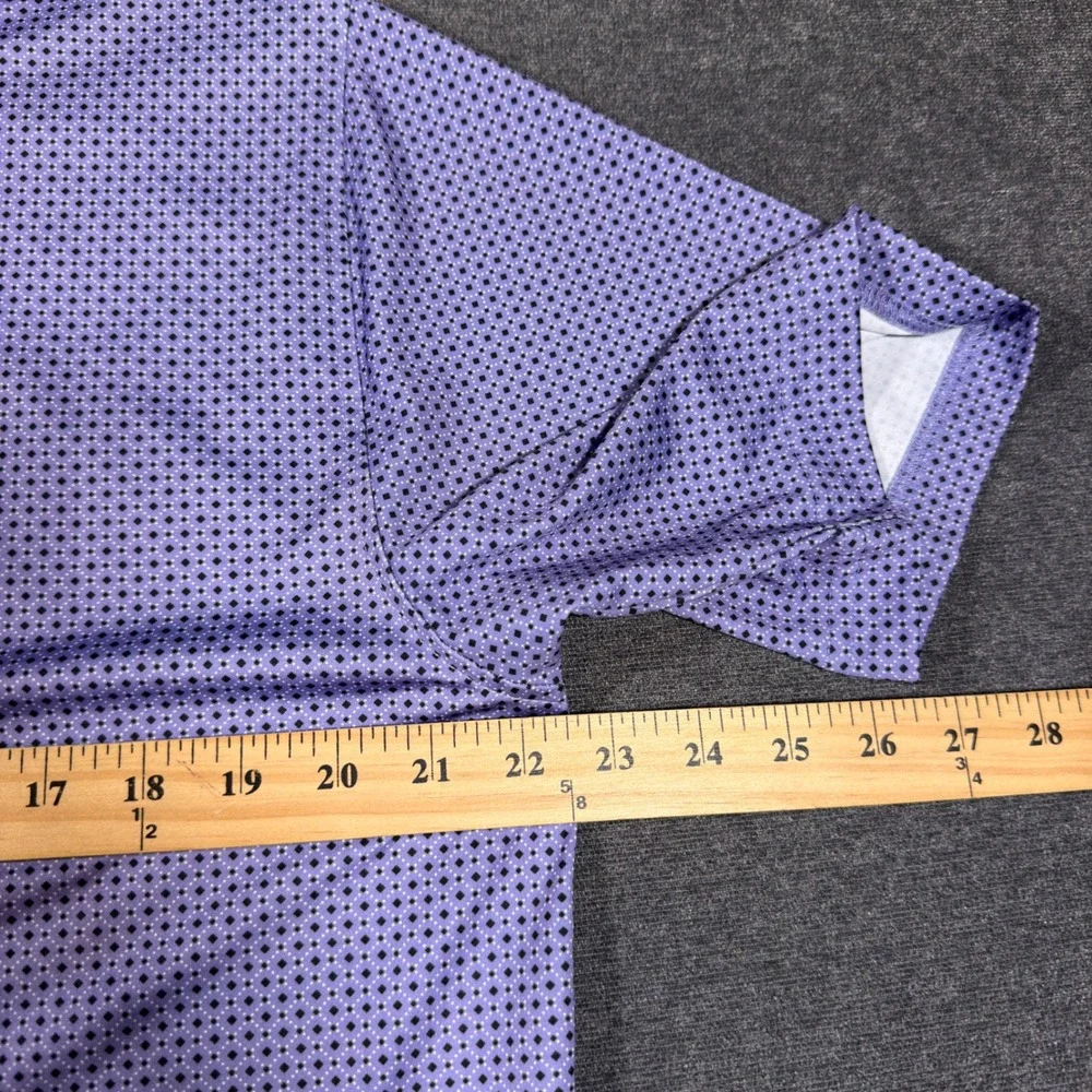 FootJoy Golf Polo Mens Medium Purple Geometric Print Short Sleeve Performance